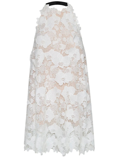 Orchid Embroidered Guipure Dress