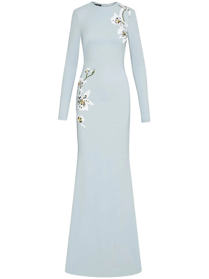 Orchid Threadwork Cady Gown