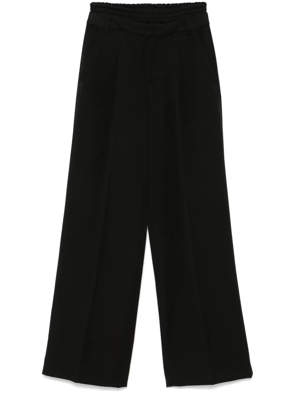 Layered-Effect Straight-Leg Trousers