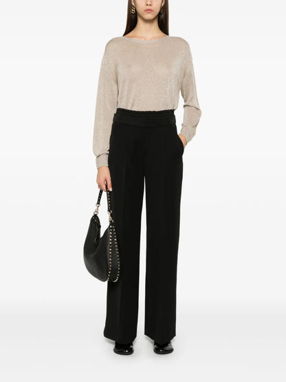 Layered-Effect Straight-Leg Trousers