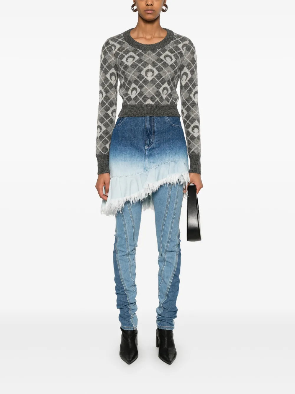 Moon Argyle-Knit Sweater