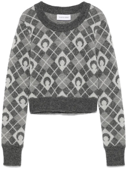Moon Argyle-Knit Sweater