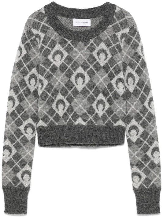 Moon Argyle-Knit Sweater