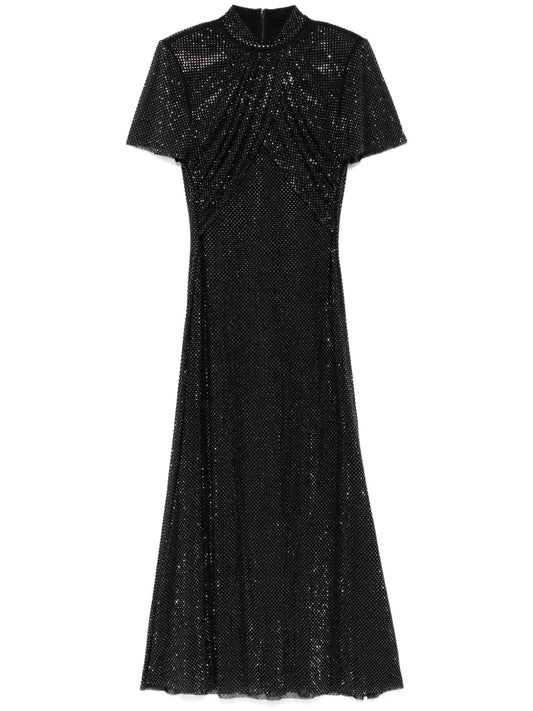 Rhinestone Mesh Midi Dress