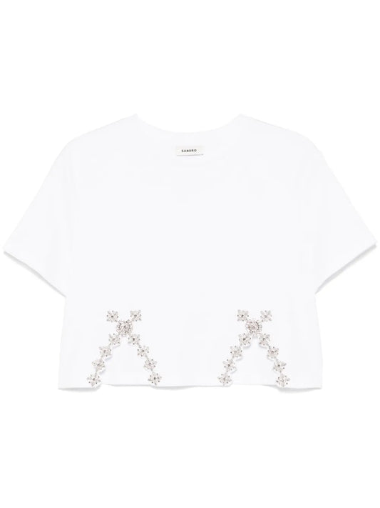 Rhinestone-Embellished T-Shirt