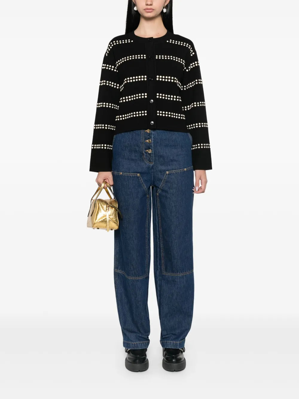 Stud-Embellished Cardigan
