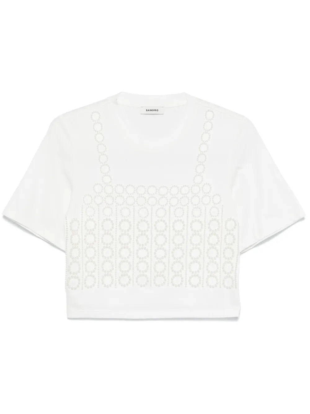 Beaded Cropped T-Shirt