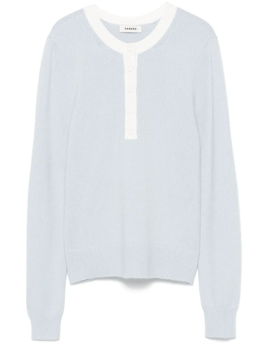 Henley-Neck Sweater
