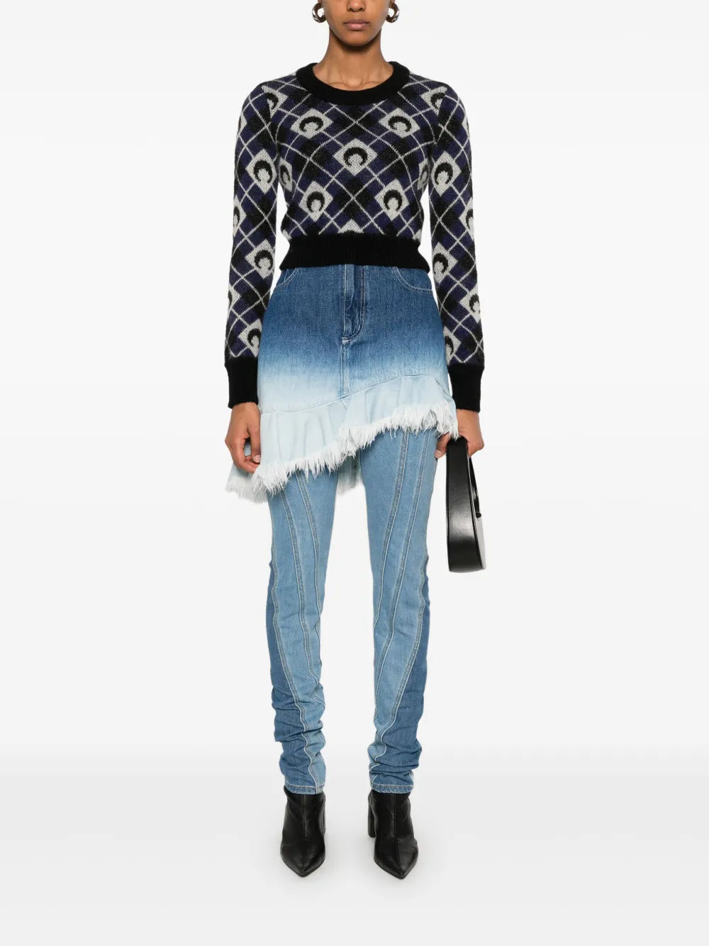 Moon Argyle-Knit Sweater