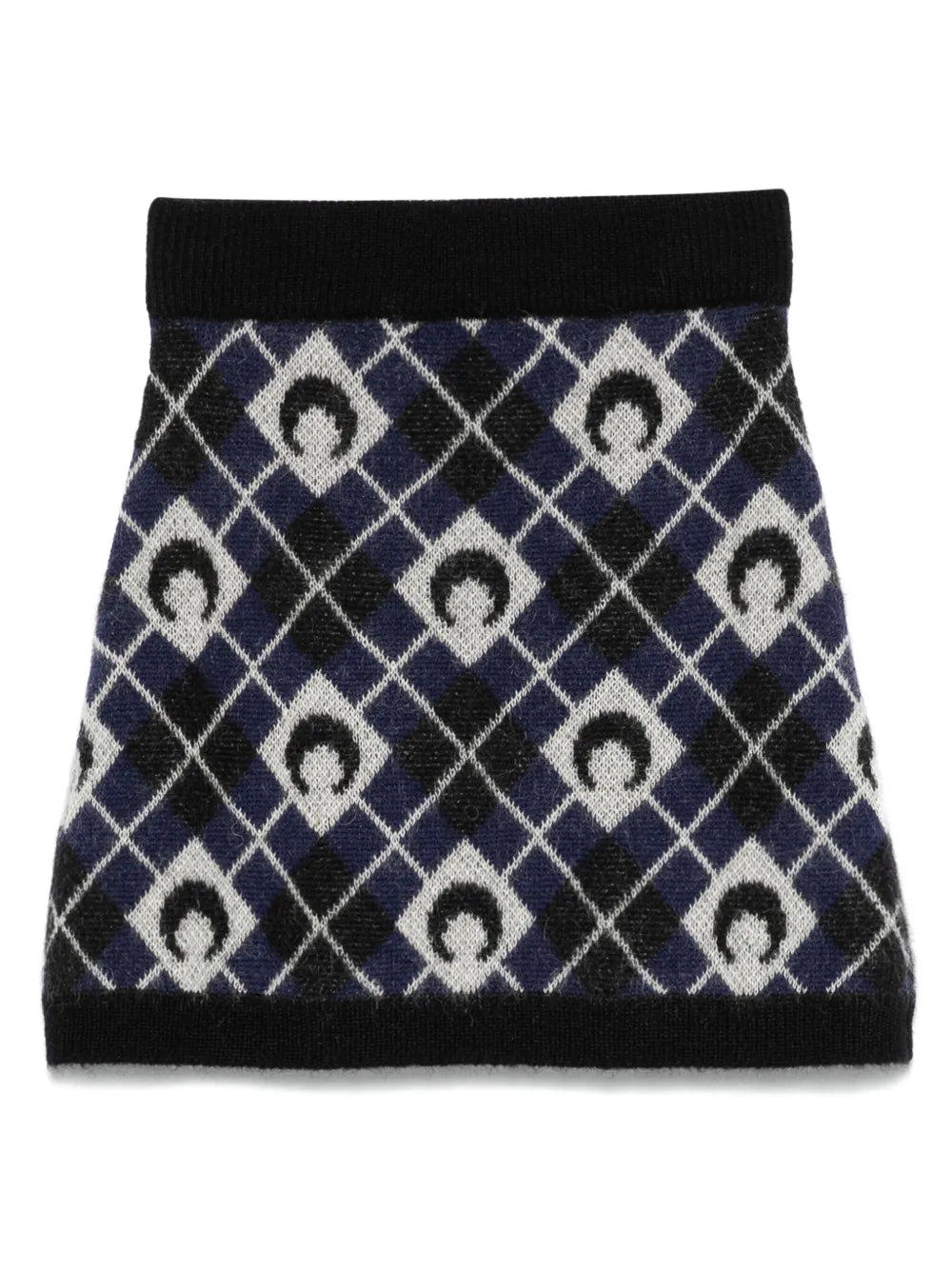Moon Argyle-Knit Mini Skirt