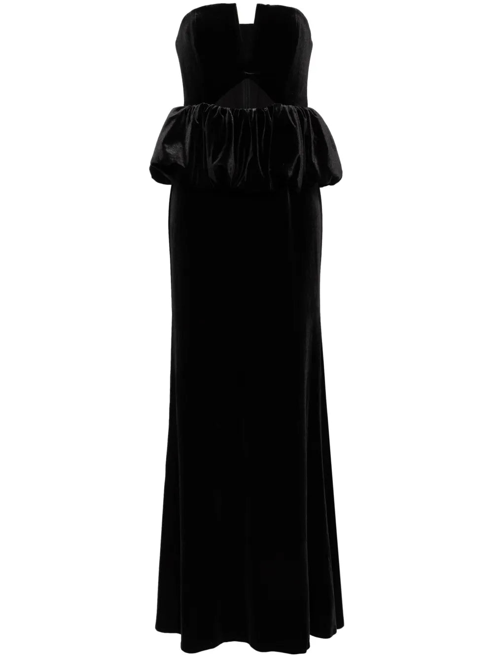 Velvet Peplum Maxi Dress