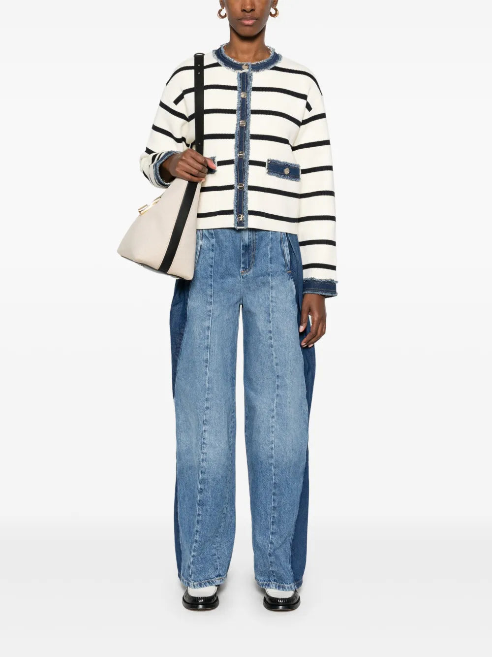 Contrasting-Panels Jeans