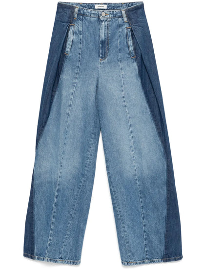 Contrasting-Panels Jeans