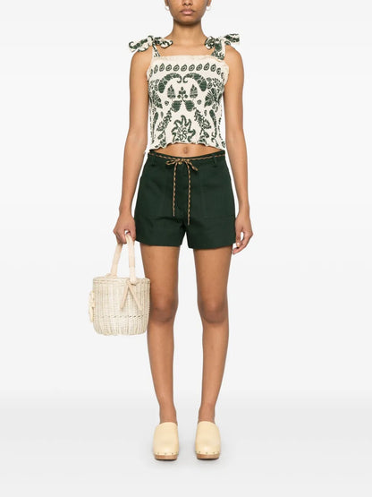 Floral-Print Smocked Top