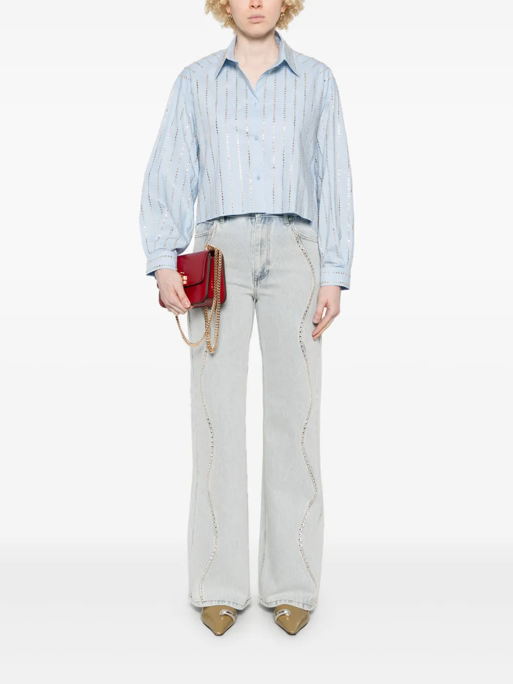 Sequin-Embellished Jeans
