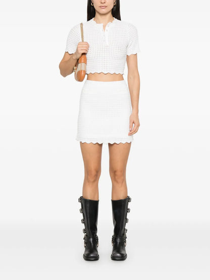 Open-Knit Mini Skirt