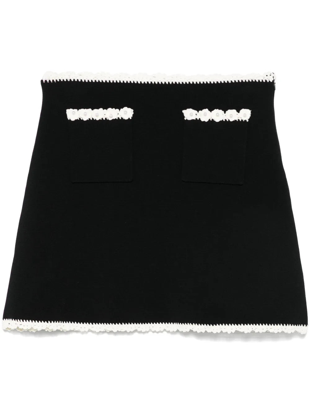 Contrasting-Trim Mini Skirt