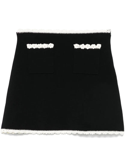 Contrasting-Trim Mini Skirt