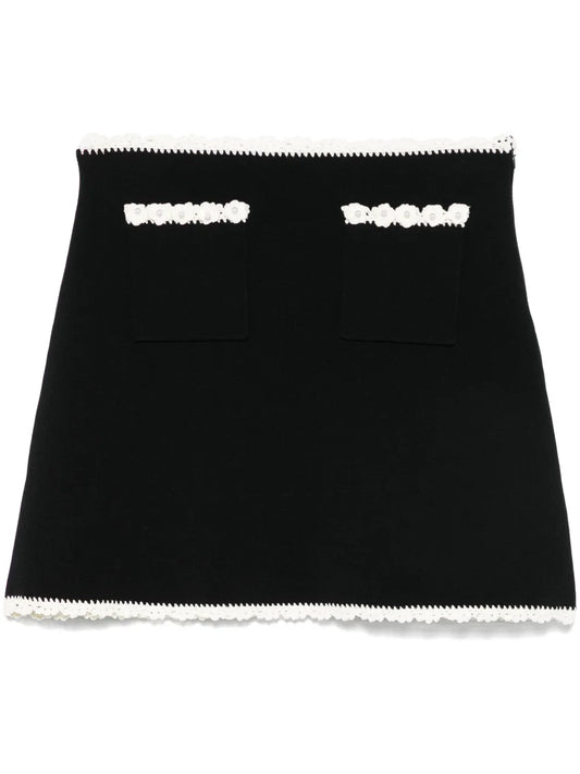 Contrasting-Trim Mini Skirt