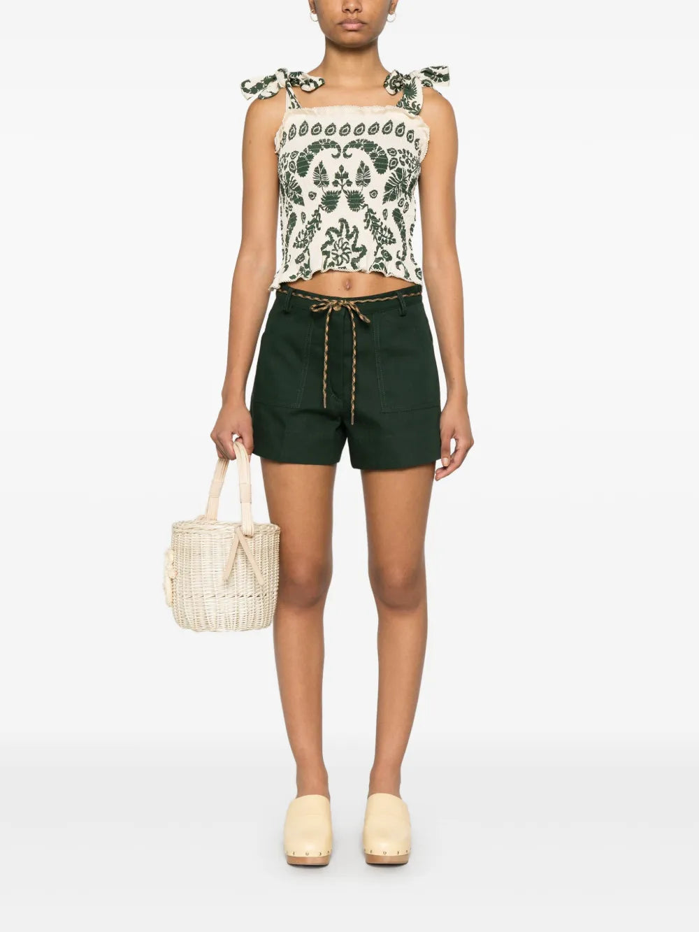 Two-Tone Drawstring Shorts