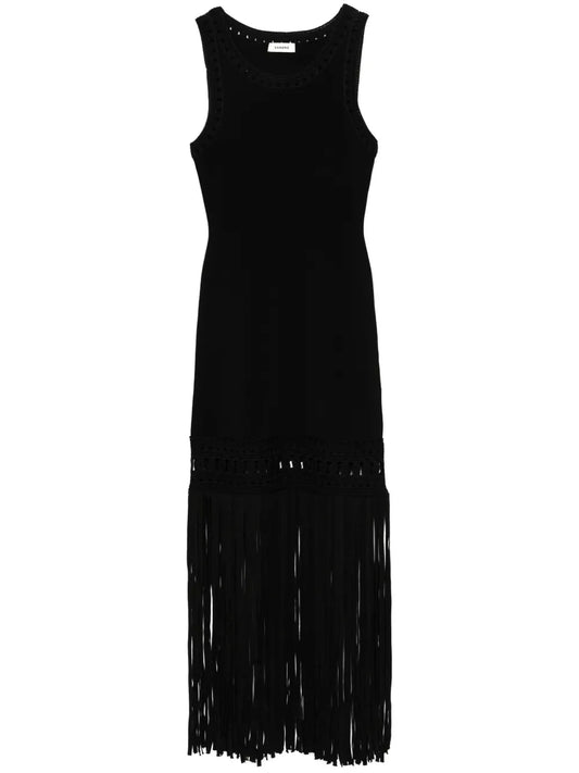 Fringed Knit Dress