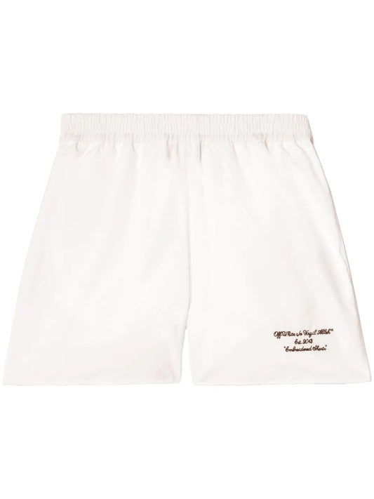 Embroidered Poplin Shorts