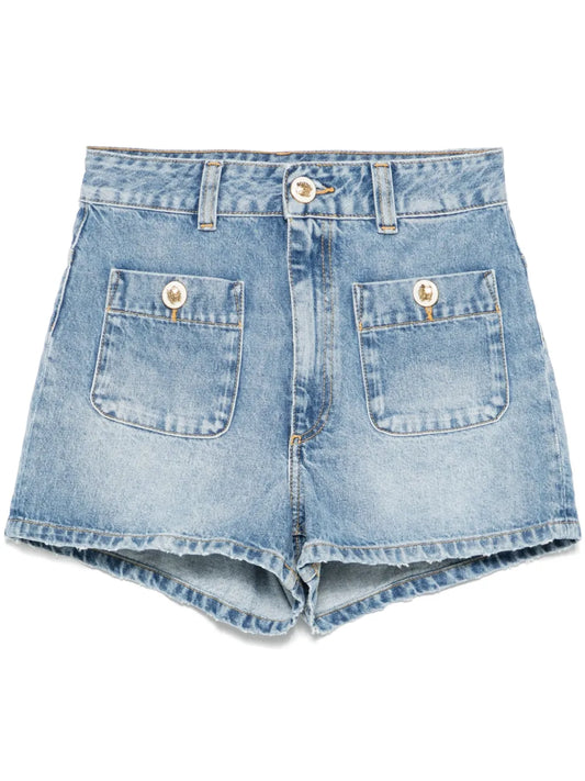 Patch-Pocket Denim Shorts