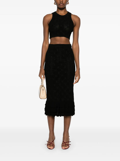 Floral-Embroidered Top