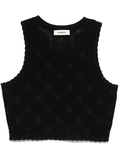 Floral-Embroidered Top
