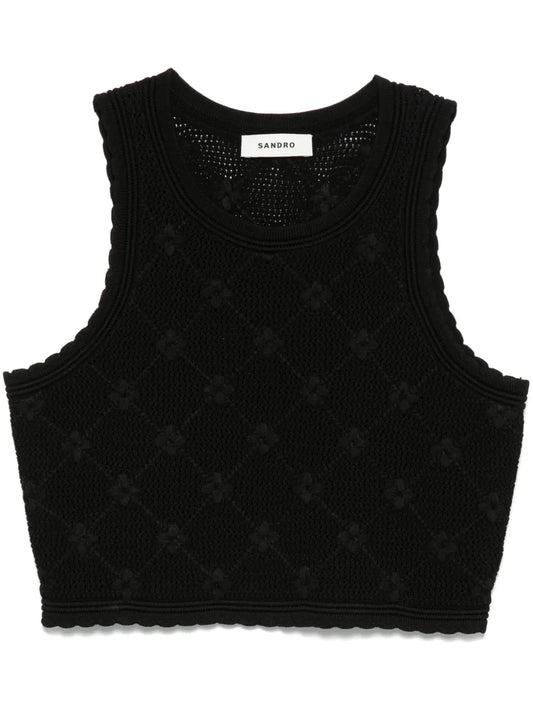 Floral-Embroidered Top