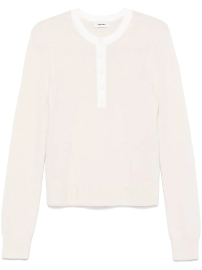Press-Stud Placket Sweater