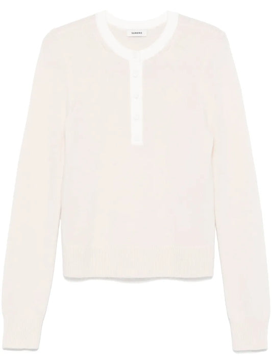 Press-Stud Placket Sweater