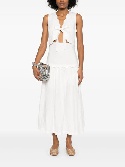 Scallop-Edge Maxi Dress