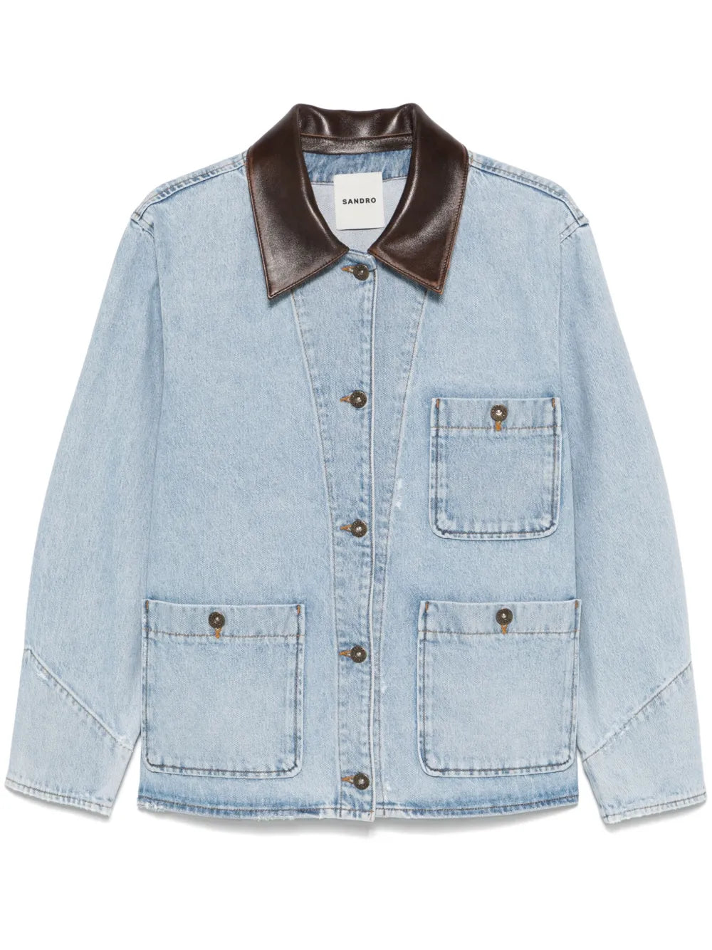 Contrasting-Collar Denim Jacket