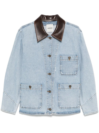 Contrasting-Collar Denim Jacket