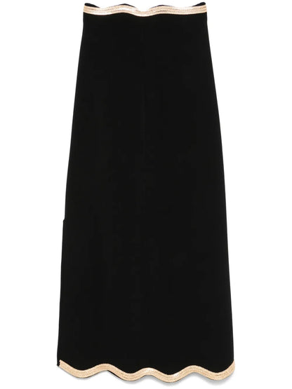 Chain-Detail Knitted Maxi Skirt