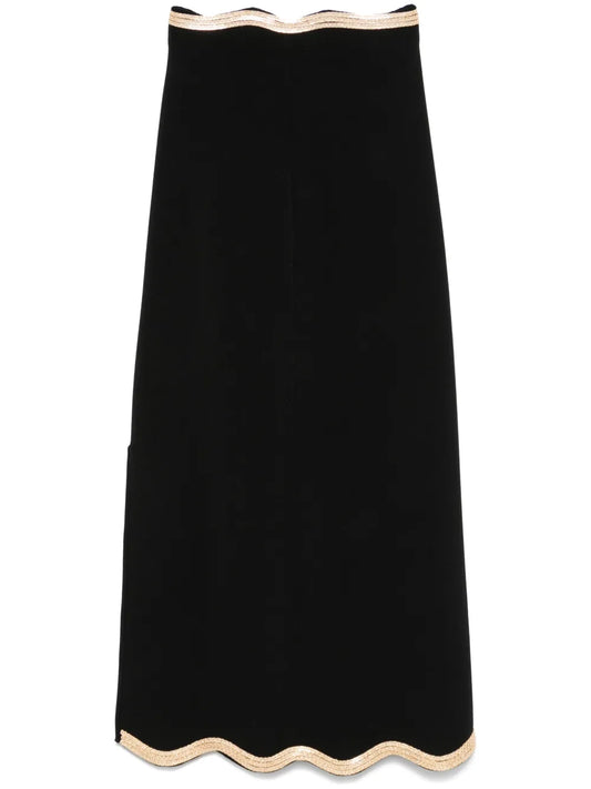 Chain-Detail Knitted Maxi Skirt
