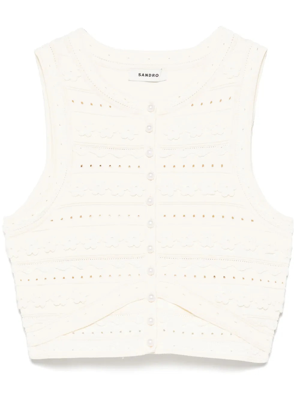 Floral-Appliqué Vest