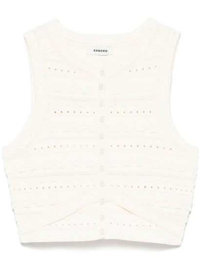 Floral-Appliqué Vest