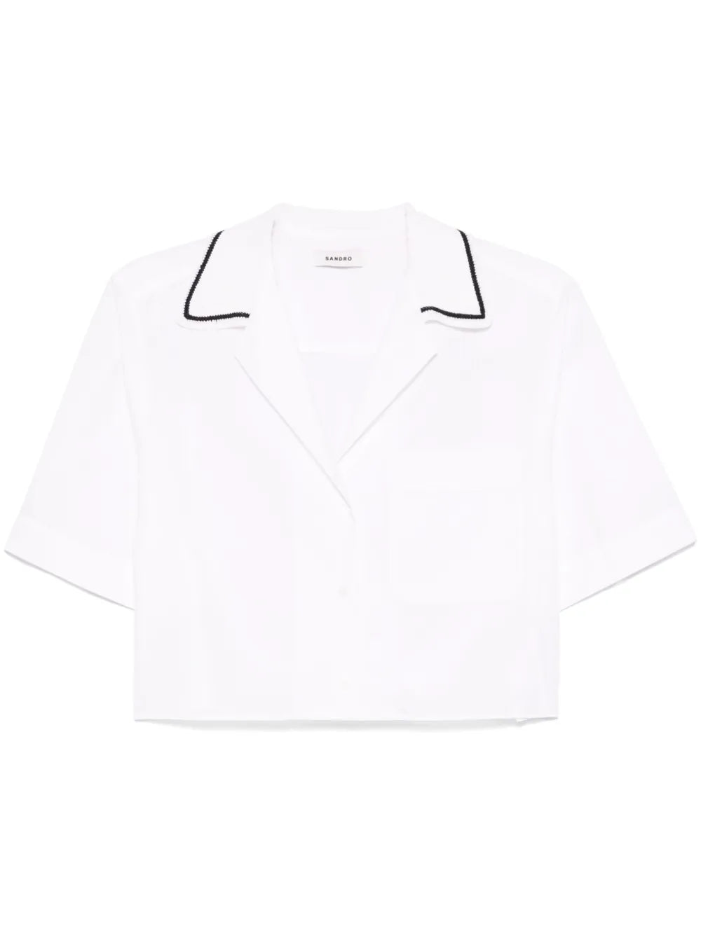 Knitted-Collar Shirt