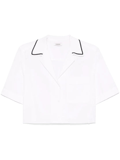 Knitted-Collar Shirt