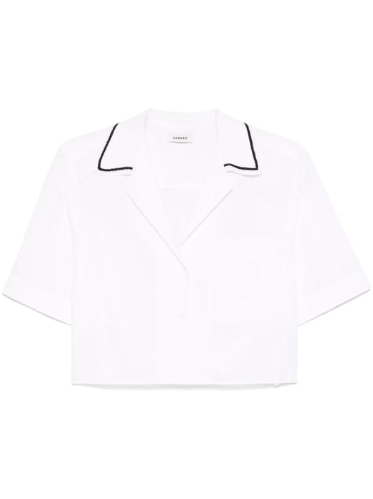 Knitted-Collar Shirt