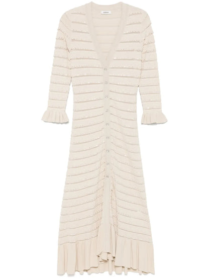Crystal-Embellished Midi Dress