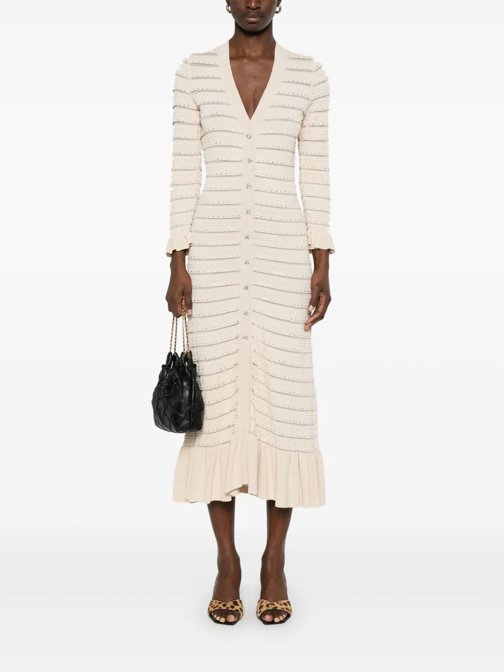 Crystal-Embellished Midi Dress