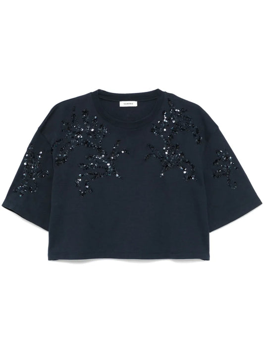Rhinestone-Embellished T-Shirt