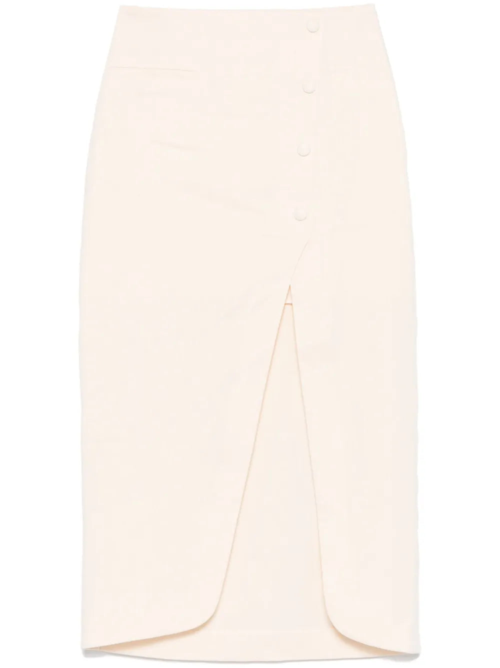 Slub-Texture Midi Skirt
