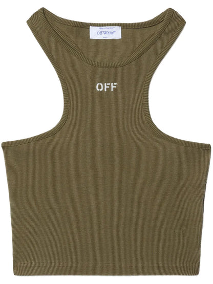 Logo-Embroidered Ribbed Tank Top