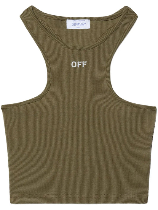 Logo-Embroidered Ribbed Tank Top
