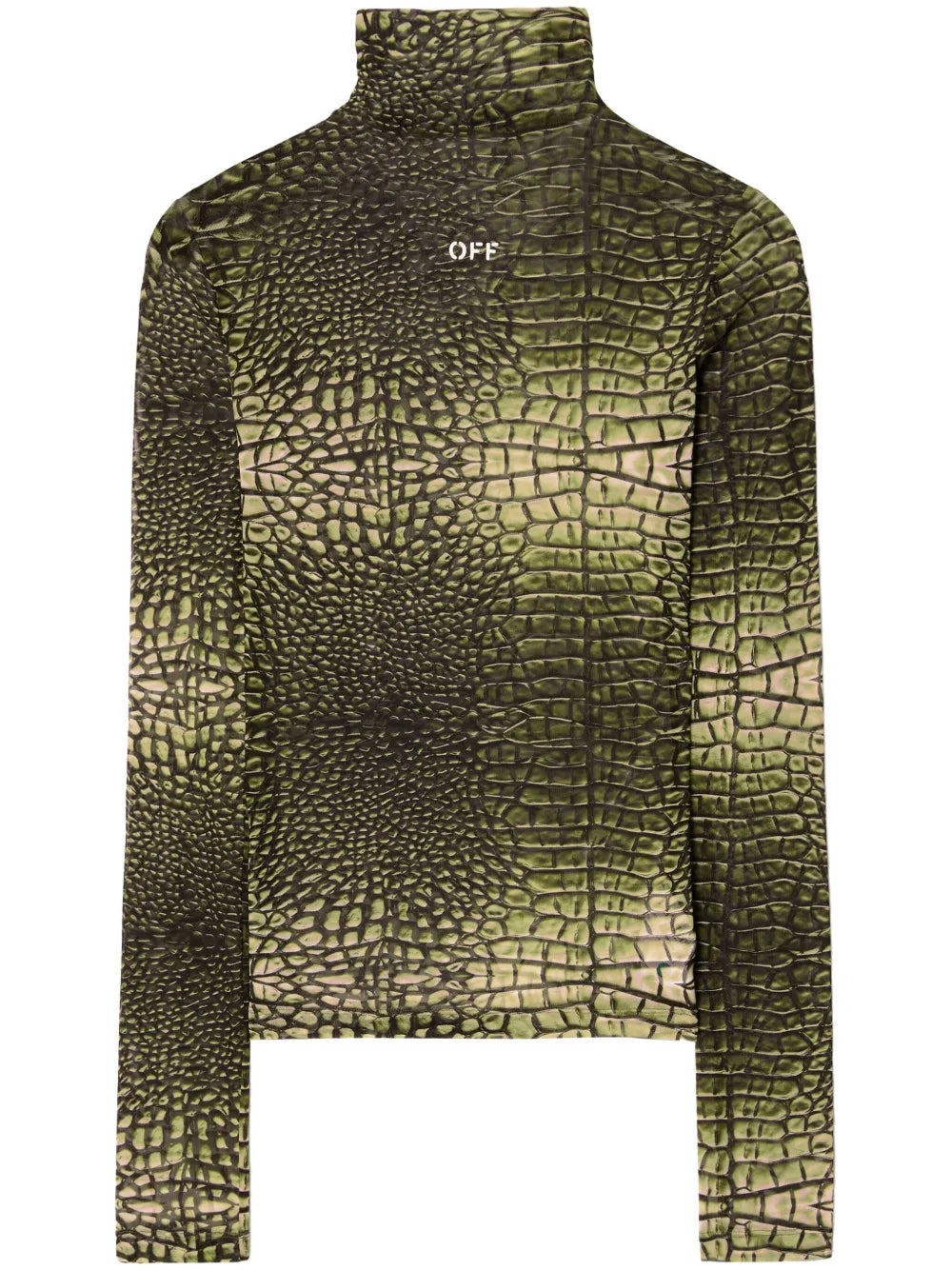 Logo-Print Crocodile-Effect T-Shirt