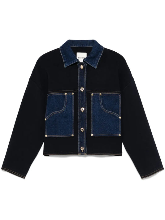 Layered Denim Cardigan